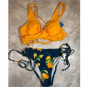 NWT Cupshe Lemon & Sunshine Bikini Sz Medium
